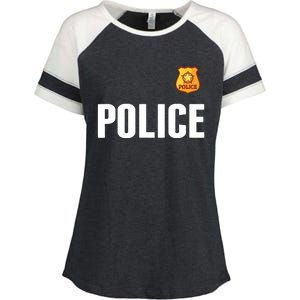 Cop Policeman Officer Halloween Costume Enza Ladies Jersey Colorblock Tee