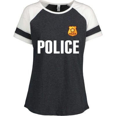 Cop Policeman Officer Halloween Costume Enza Ladies Jersey Colorblock Tee