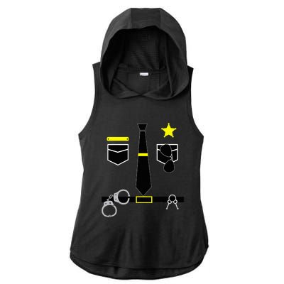 Cool Police Officer Costume Cop Policeman Ladies PosiCharge Tri-Blend Wicking Draft Hoodie Tank