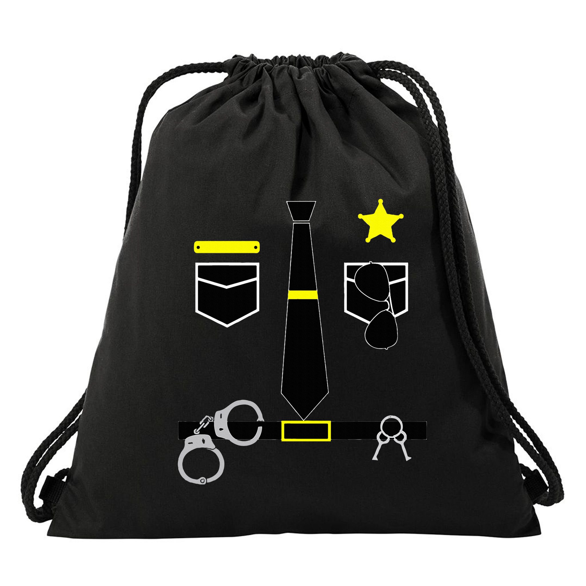 Cool Police Officer Costume Cop Policeman Drawstring Bag
