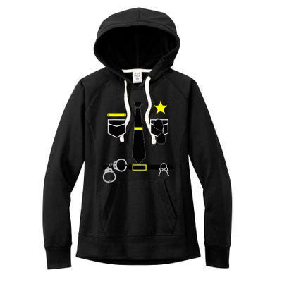 Cool Police Officer Costume Cop Policeman Women's Fleece Hoodie