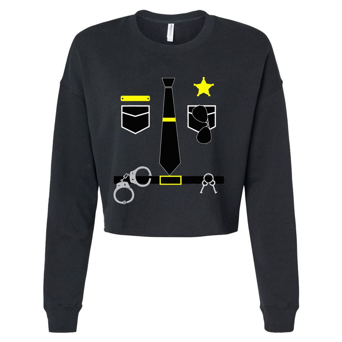 Cool Police Officer Costume Cop Policeman Cropped Pullover Crew