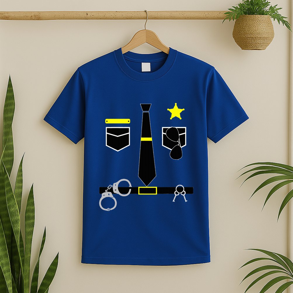Cool Police Officer Costume Cop Policeman T-Shirt