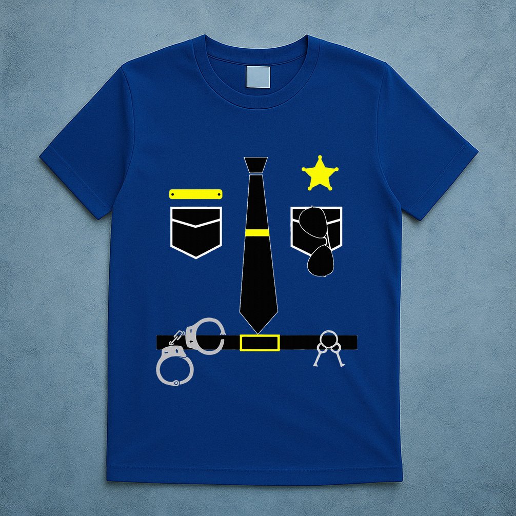 Cool Police Officer Costume Cop Policeman T-Shirt