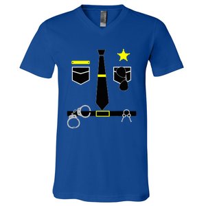 Cool Police Officer Costume Cop Policeman V-Neck T-Shirt