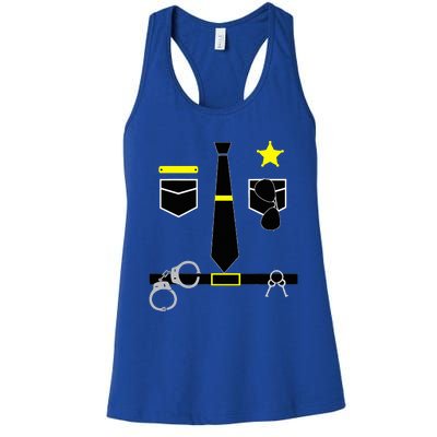 Cool Police Officer Costume Cop Policeman Women's Racerback Tank