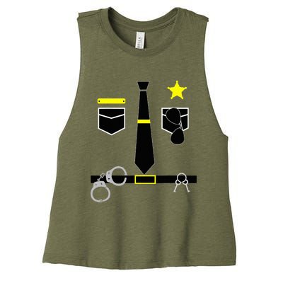 Cool Police Officer Costume Cop Policeman Women's Racerback Cropped Tank