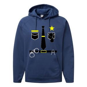 Cool Police Officer Costume Cop Policeman Performance Fleece Hoodie