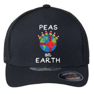 Christmas Peas On Earth World Peace Pea Design TShirt Flexfit Unipanel Trucker Cap