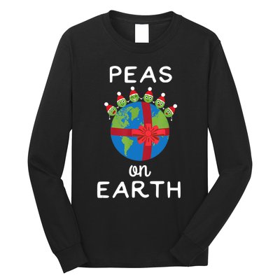 Christmas Peas On Earth World Peace Pea Design TShirt Long Sleeve Shirt