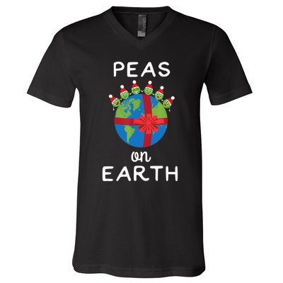 Christmas Peas On Earth World Peace Pea Design TShirt V-Neck T-Shirt