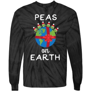 Christmas Peas On Earth World Peace Pea Design TShirt Tie-Dye Long Sleeve Shirt