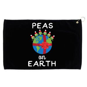 Christmas Peas On Earth World Peace Pea Design TShirt Grommeted Golf Towel