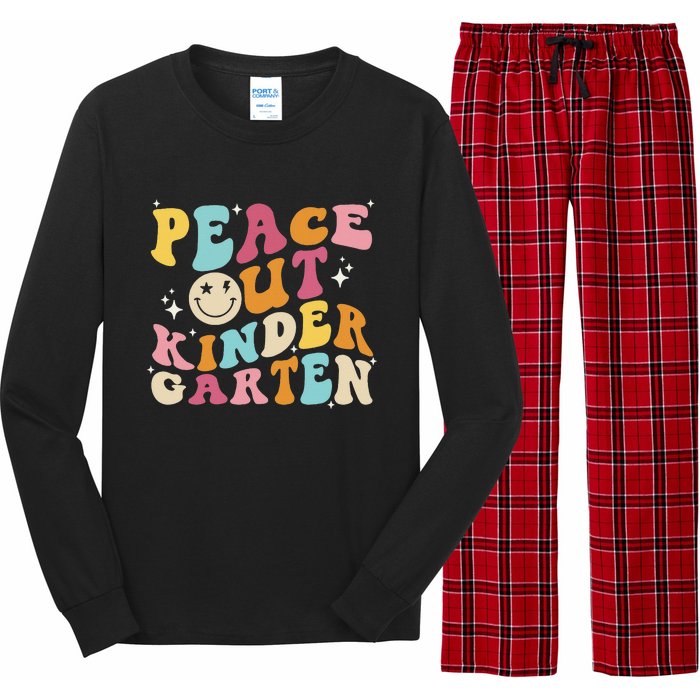 Cute Peace Out Kindergarten, Funny Last Day Of School Long Sleeve Pajama Set