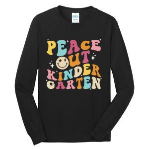 Cute Peace Out Kindergarten, Funny Last Day Of School Tall Long Sleeve T-Shirt