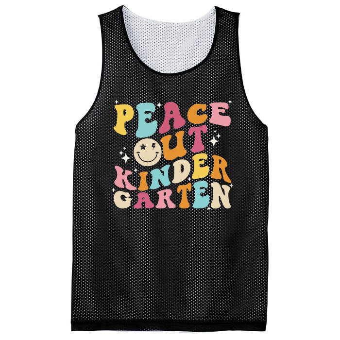 Cute Peace Out Kindergarten, Funny Last Day Of School Mesh Reversible Basketball Jersey Tank