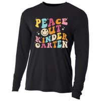 Cute Peace Out Kindergarten, Funny Last Day Of School Cooling Performance Long Sleeve Crew