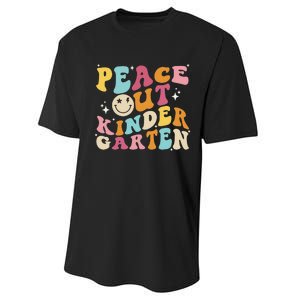 Cute Peace Out Kindergarten, Funny Last Day Of School Performance Sprint T-Shirt