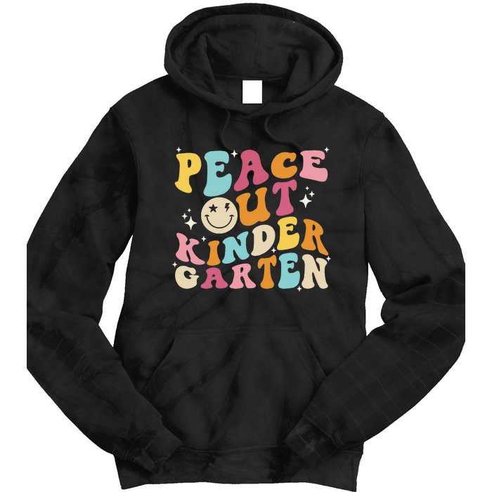 Cute Peace Out Kindergarten, Funny Last Day Of School Tie Dye Hoodie