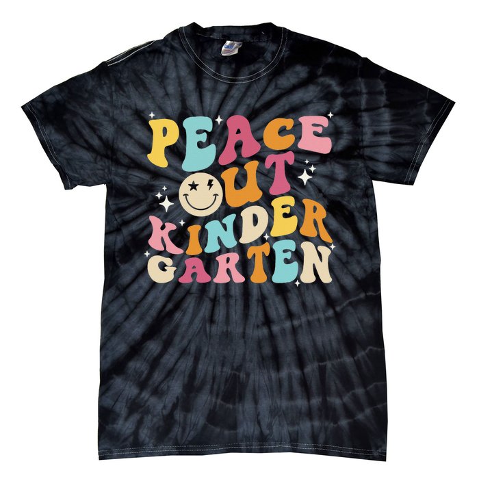 Cute Peace Out Kindergarten, Funny Last Day Of School Tie-Dye T-Shirt