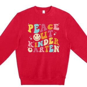 Cute Peace Out Kindergarten, Funny Last Day Of School Premium Crewneck Sweatshirt