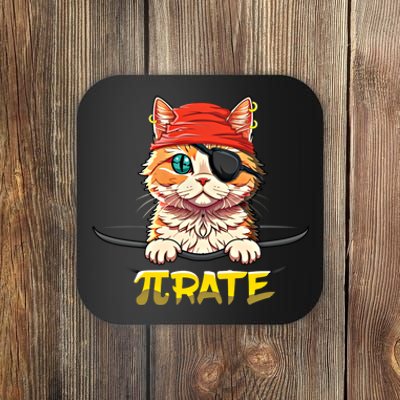 Cat Pirate Pi Math Day Mathematics Happy Pi Day Gift Coaster