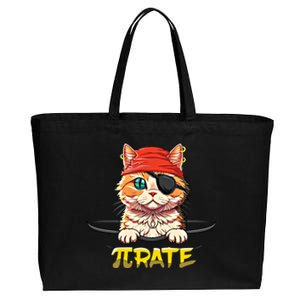 Cat Pirate Pi Math Day Mathematics Happy Pi Day Gift Cotton Canvas Jumbo Tote