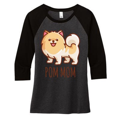 Cute Pomeranian Pom Mom funny gift Women's Tri-Blend 3/4-Sleeve Raglan Shirt