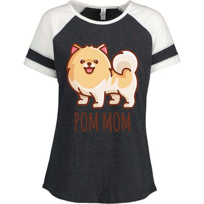 Cute Pomeranian Pom Mom funny gift Enza Ladies Jersey Colorblock Tee