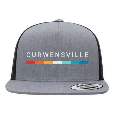 Curwensville Pa Pennsylvania Flat Bill Trucker Hat