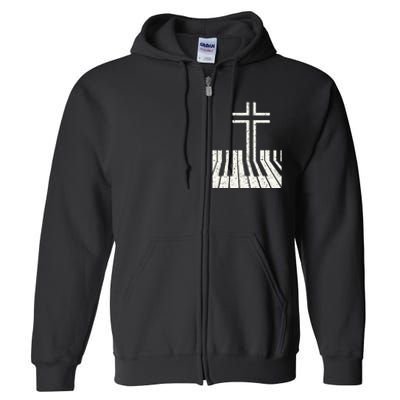 Christian Piano Player Piano Teacher Keyboard Full Zip Hoodie