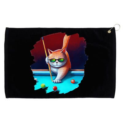 Cat Playing Pool Billiards In Lounge Cool Funny Cats Grommeted Golf Towel