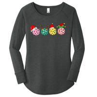 Christmas Pickleball Player Xmas Lights Reindeer Elf Women's Perfect Tri Tunic Long Sleeve Shirt