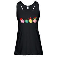 Christmas Pickleball Player Xmas Lights Reindeer Elf Ladies Essential Flowy Tank