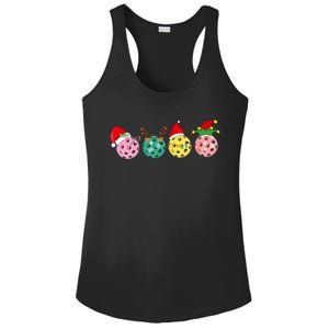 Christmas Pickleball Player Xmas Lights Reindeer Elf Ladies PosiCharge Competitor Racerback Tank