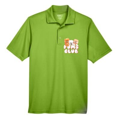 Cute Pomeranian Puppy Poms Club Baby Dog Men's Origin Performance Piqué Polo