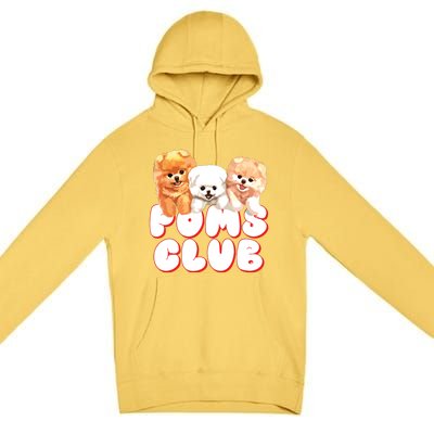 Cute Pomeranian Puppy Poms Club Baby Dog Premium Pullover Hoodie