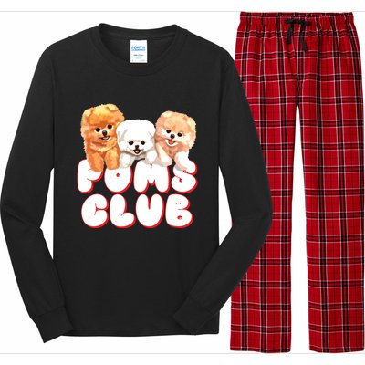 Cute Pomeranian Puppy Poms Club Baby Dog Long Sleeve Pajama Set