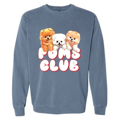 Cute Pomeranian Puppy Poms Club Baby Dog Garment-Dyed Sweatshirt