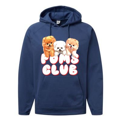 Cute Pomeranian Puppy Poms Club Baby Dog Performance Fleece Hoodie