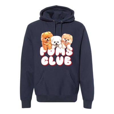 Cute Pomeranian Puppy Poms Club Baby Dog Premium Hoodie