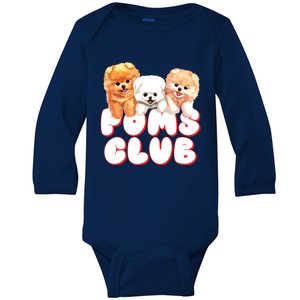 Cute Pomeranian Puppy Poms Club Baby Dog Baby Long Sleeve Bodysuit