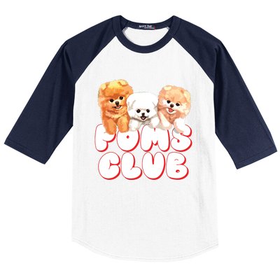 Cute Pomeranian Puppy Poms Club Baby Dog Baseball Sleeve Shirt