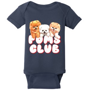 Cute Pomeranian Puppy Poms Club Baby Dog Baby Bodysuit