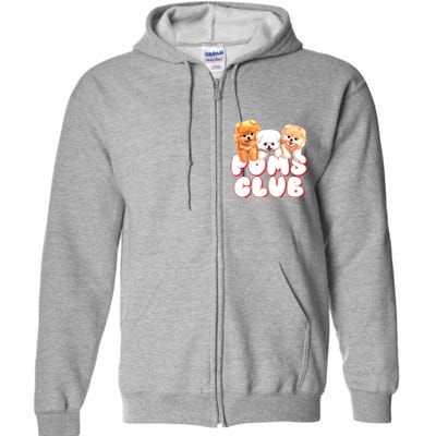 Cute Pomeranian Puppy Poms Club Baby Dog Full Zip Hoodie