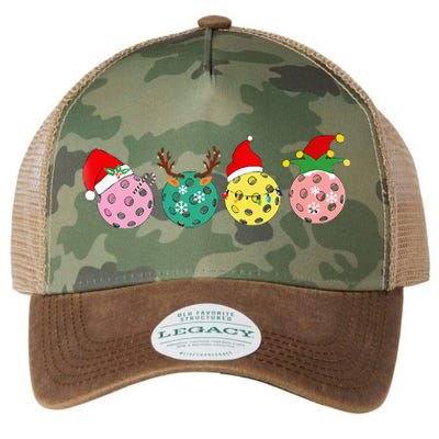 Christmas Pickleball Player Xmas Lights Reindeer Elf Women Legacy Tie Dye Trucker Hat