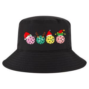 Christmas Pickleball Player Xmas Lights Reindeer Elf Women Cool Comfort Performance Bucket Hat