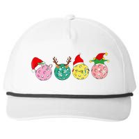 Christmas Pickleball Player Xmas Lights Reindeer Elf Women Snapback Five-Panel Rope Hat