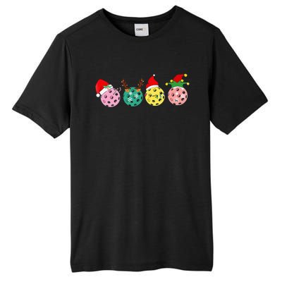 Christmas Pickleball Player Xmas Lights Reindeer Elf Women Tall Fusion ChromaSoft Performance T-Shirt