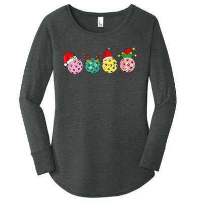 Christmas Pickleball Player Xmas Lights Reindeer Elf Women Women's Perfect Tri Tunic Long Sleeve Shirt